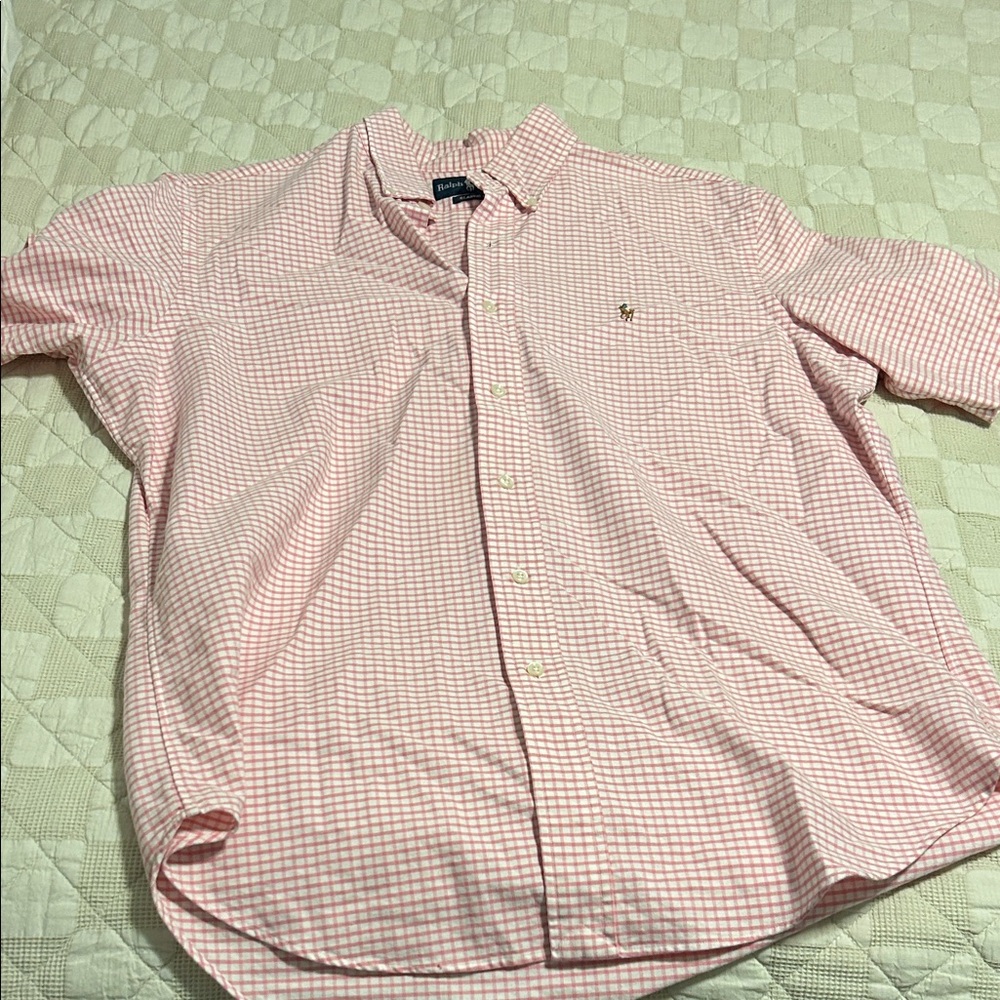 Ralph Lauren Men's Pink Plaid Button Down Shirt